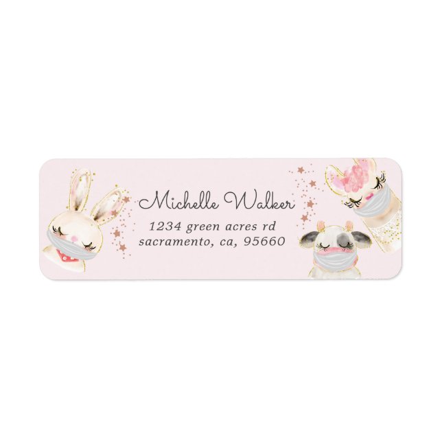 Etiqueta barquinhos bonitos encaram máscaras bonitinhos end (Frente)