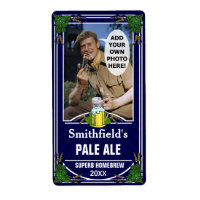 Barrafa de cerveja azul de foto personalizada de c