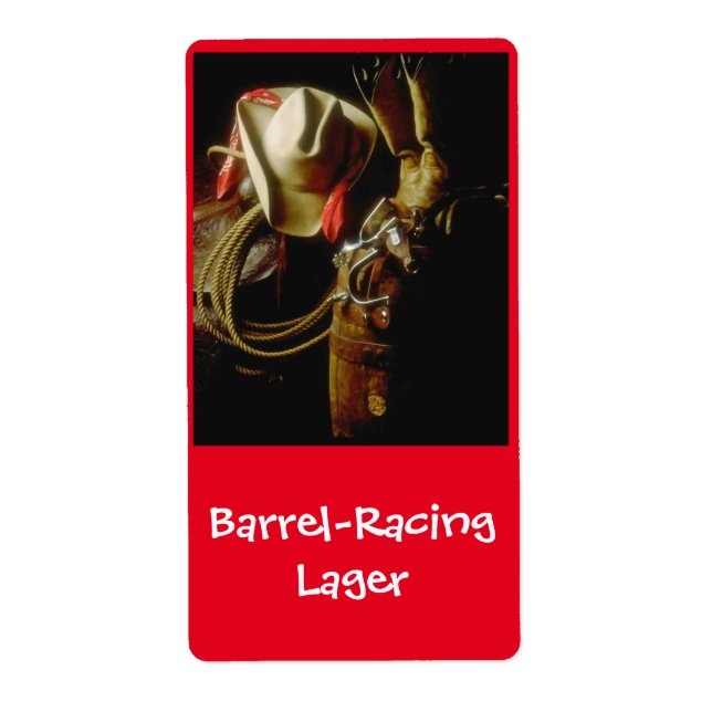 Etiqueta Barrel Racing Lager Western Breer Label (Frente)