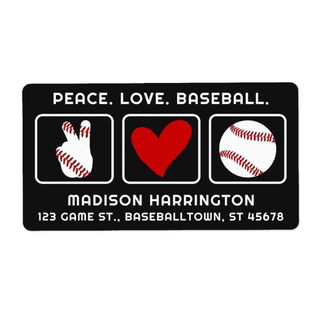 Etiqueta Baseball de texto personalizado (Frente)