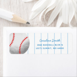 Etiqueta Baseball Sports Red e Blue Return Address