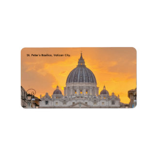 Etiqueta Basílica de São Pedro ao Pôr-do-Sol, Cidade do Vat