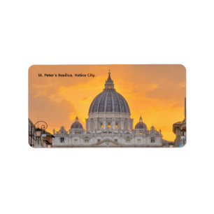 Etiqueta Basílica de São Pedro ao Pôr-do-Sol, Cidade do Vat