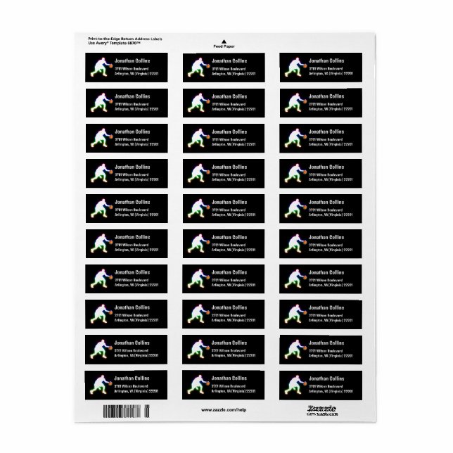 Etiqueta Basquete Personalizado | Esporte (Folha completa)