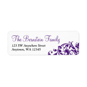 Etiqueta Bastão roxo elegante Mitzvah do Flourish