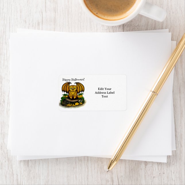 Etiqueta Bat Bonito do Halloween (Insitu)