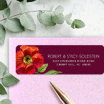 Etiqueta Bat Mitzvah Burgundy Floral Modern Endereço<br><div class="desc">Tenha orgulho, alegria e mostre este marco do seu Bat Mitzvah favorito com esta sofisticada etiqueta de endereço de retorno personalizada! Um chic, atordoante, aquarela floral e serifa moderno de san sobrepõem-se a um fundo burgundy. Personalize o texto personalizado com seu nome e endereço. Garantido para adicionar diversão na moda...</div>