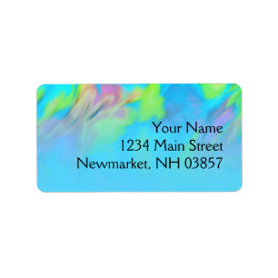 Etiqueta Bat Mitzvah Turquoise Blue Limão Tie Dye