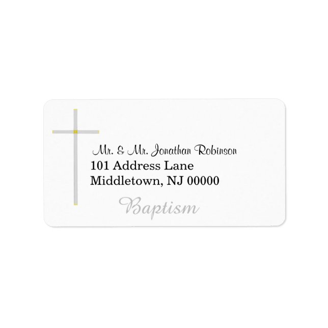 Etiqueta Batismo Silver Cross Address Labels (Frente)