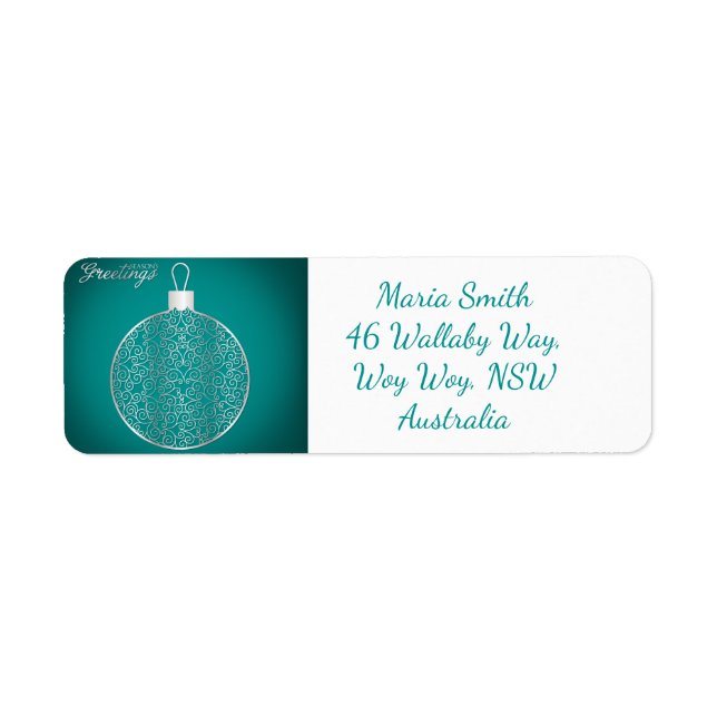 Etiqueta Bauble Elegante (Frente)