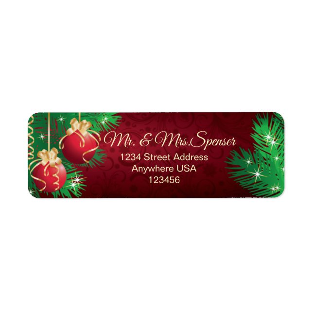 Etiqueta Baubles Pine Stars de Natal (Frente)