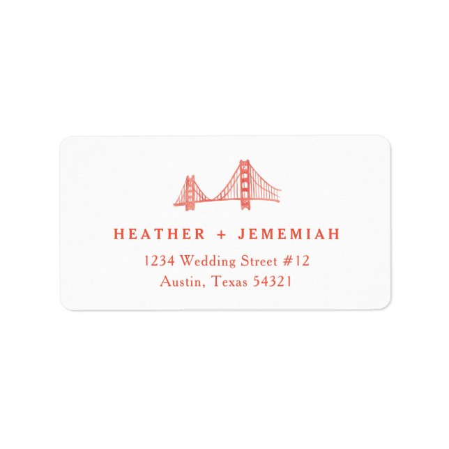 Etiqueta Bay Bridge Wedding (Frente)