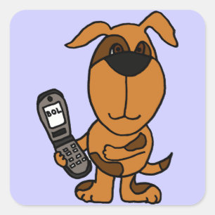 Etiqueta BC- engraçada de Texting do cão de