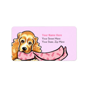 Etiqueta BCA de Fita Rosa de Cocker Spaniel