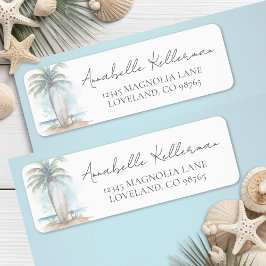 Etiqueta Beach Baby Shower Return Address