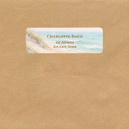 Etiqueta Beach coastal ocean return address 