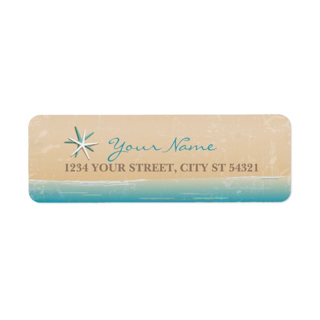 Etiqueta Beach, Ocean Address Labels (Frente)