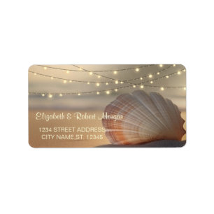 Etiqueta Beach Sunset Seashell