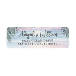 Etiqueta Beach Watercolor Return Address