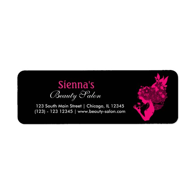 Etiqueta Beauty Salon (Rosa Profundo) (Frente)