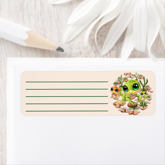 Etiqueta Bebê Geckos Personagens de desenho animados (Insitu)