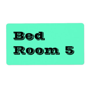 Etiqueta Bed Room 5 Mover Rótulos em Aqua