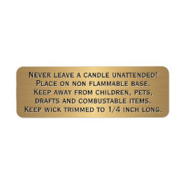 Etiqueta Beeswax Candle Warning Label