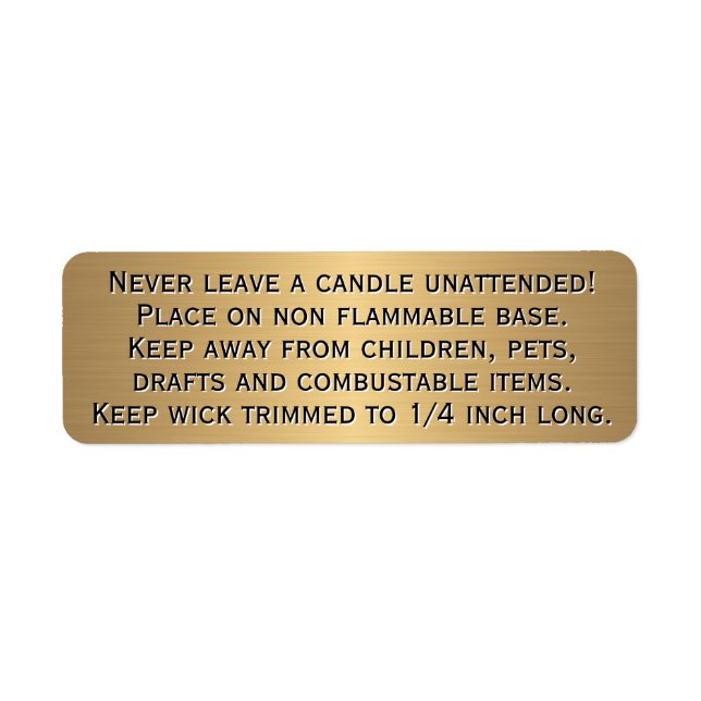 Etiqueta Beeswax Candle Warning Label (Frente)
