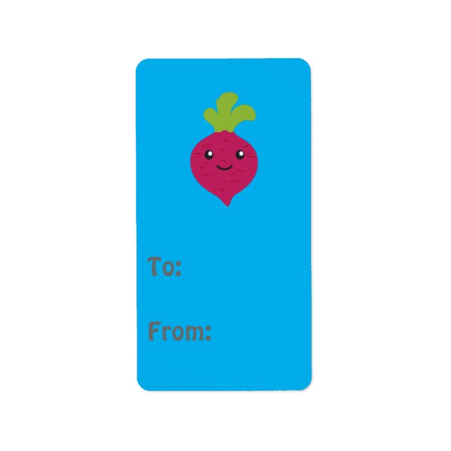 Etiqueta Beet Kawaii Cute (Frente)