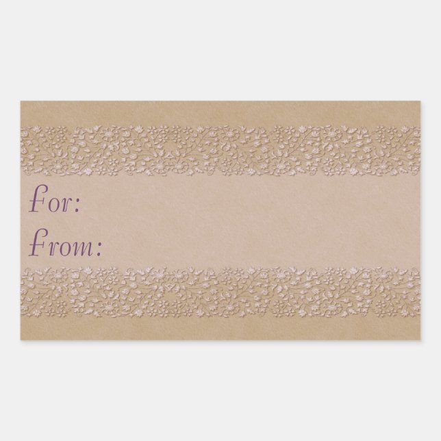 Etiqueta Beige Floral Gift (Frente)