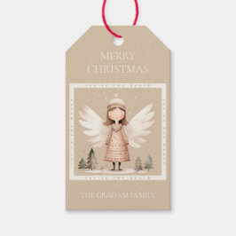 Etiqueta Beige Rustic Angel Gift