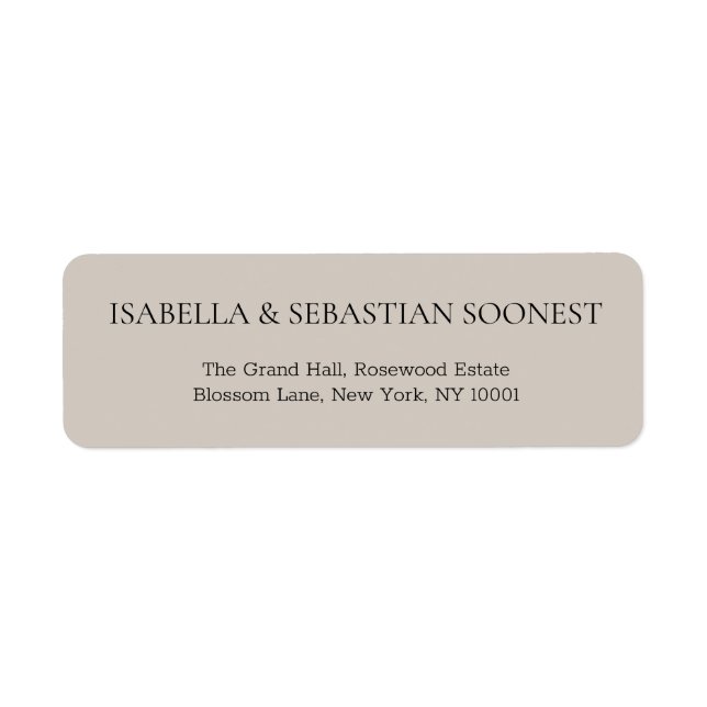 Etiqueta Beige Wedding Address (Frente)