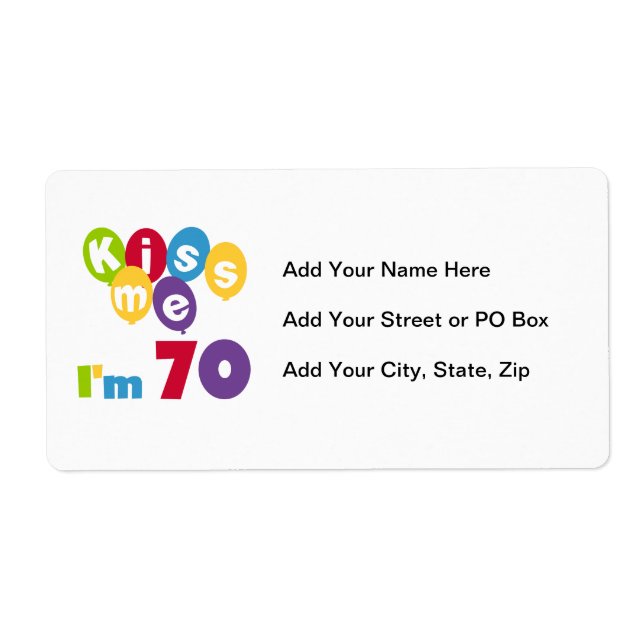 Etiqueta Beije-me, tenho 70 t-shirts e presentes (Frente)