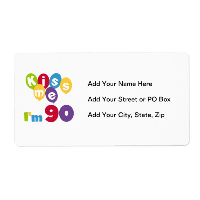 Etiqueta Beije-me, tenho 90 t-shirts e presentes (Frente)