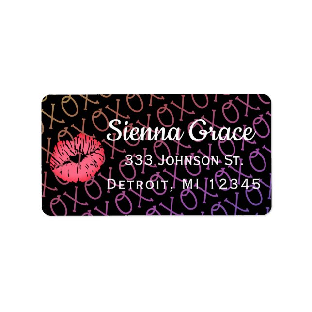 Etiqueta beijo XOXO (Frente)