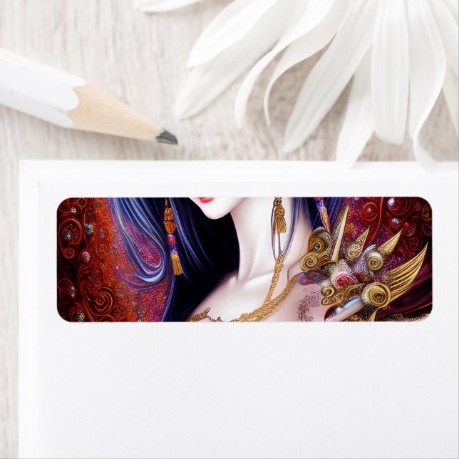 Etiqueta Bela garota japonesa fantasia gótica triptych (Insitu)