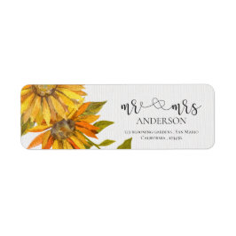 Etiqueta Bela Maravilha De Girassol E Palavra De Casamento 