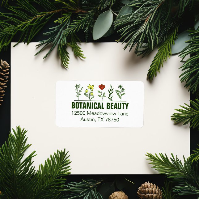 Etiqueta Bela Spa Botânica Floral Endereço de Devolução (Criador carregado)