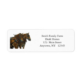 Etiqueta Belgian Horse Draft Team Return Address Labels