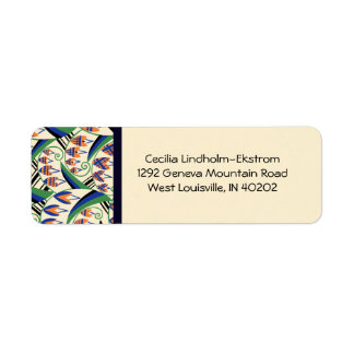 Etiqueta BELLFLOWER nas cores originais do Art Deco