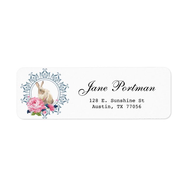 Etiqueta Belo design de coelho personalizado (Frente)