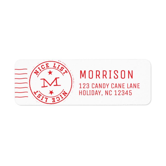 Etiqueta Belo Monograma Vermelho (Frente)