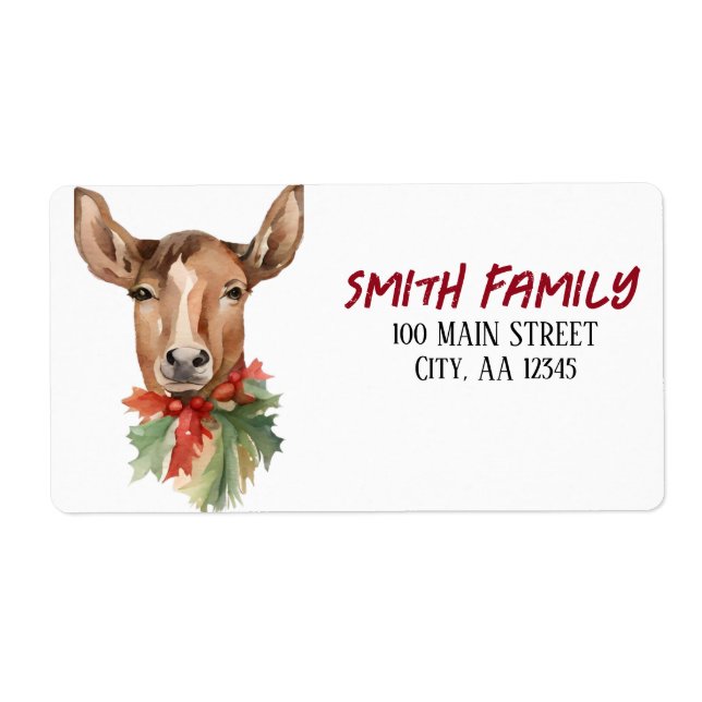 Etiqueta Berna de Natal Watercolor (Frente)