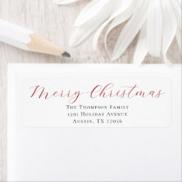 Etiqueta Berry Red Merry Christmas Return Address Label