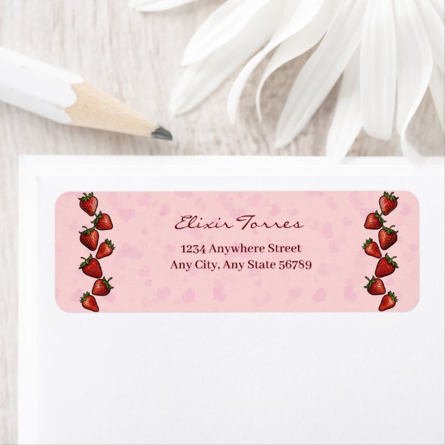 Etiqueta Berry Sweet Strawberry Heart Chá de fraldas (Insitu)