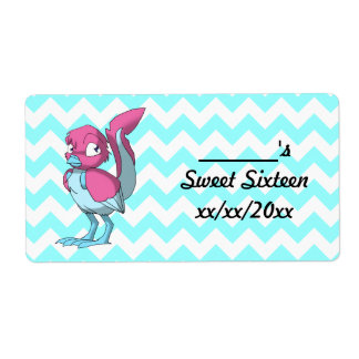 Etiqueta Berry Yogurt/Ice Blue Reptilion Bird Water Bottle