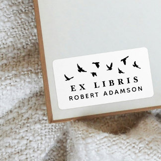 Etiqueta Biblioteca Pessoal de Pássaros Personalizada Ex Li