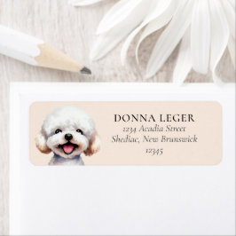 Etiqueta Bichon Frise Dog Endereço Personalizado