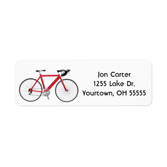 Etiqueta bicicleta vermelha em branco (Frente)