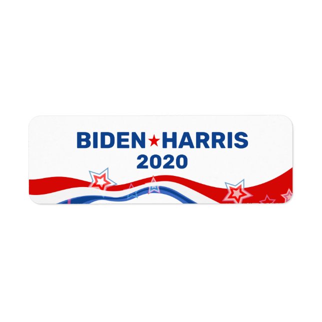 Etiqueta Biden Harris 2020 text e USA flag (Frente)